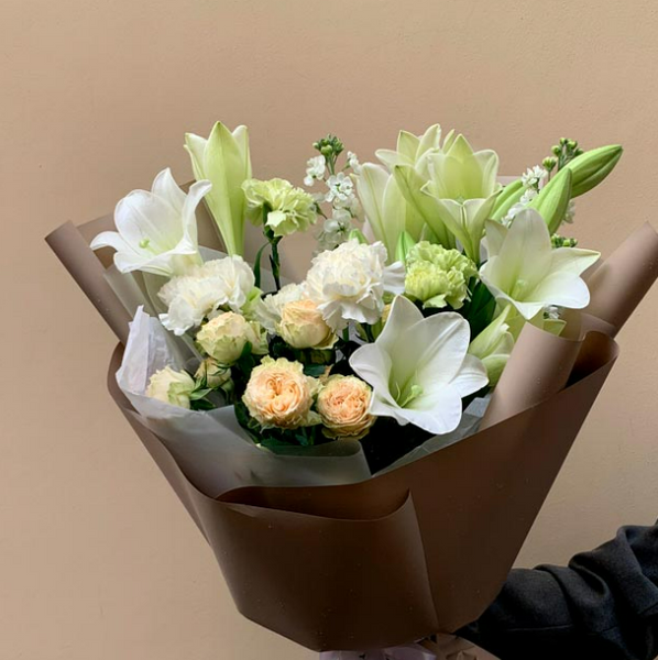 A bouquet of unscented lilies