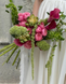 Bright pink and green bridal bouquet