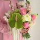 Bright pink and green bridal bouquet