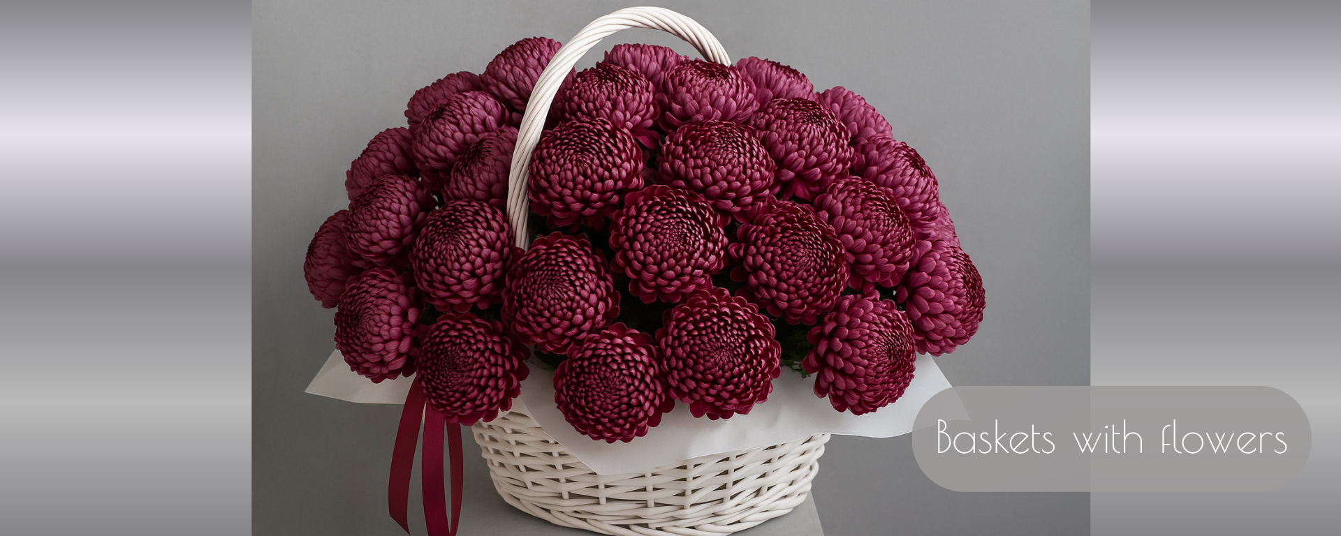 Flower baskets from White Flowers salon in Poltava